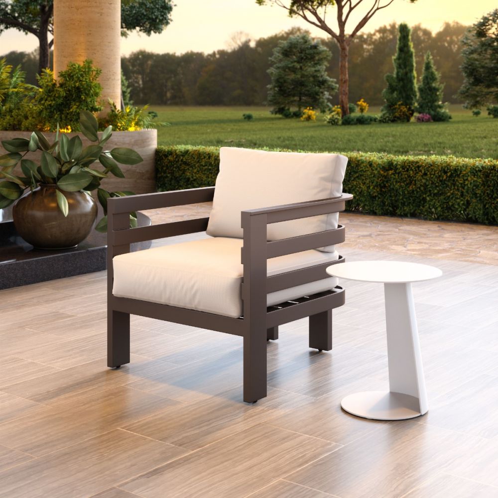 brown outdoor accent chair 