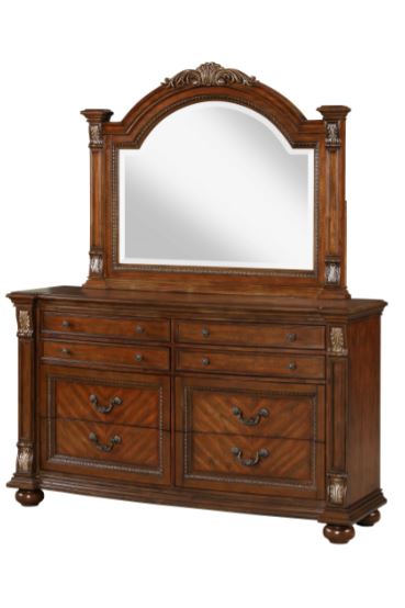 cherry dresser and mirror