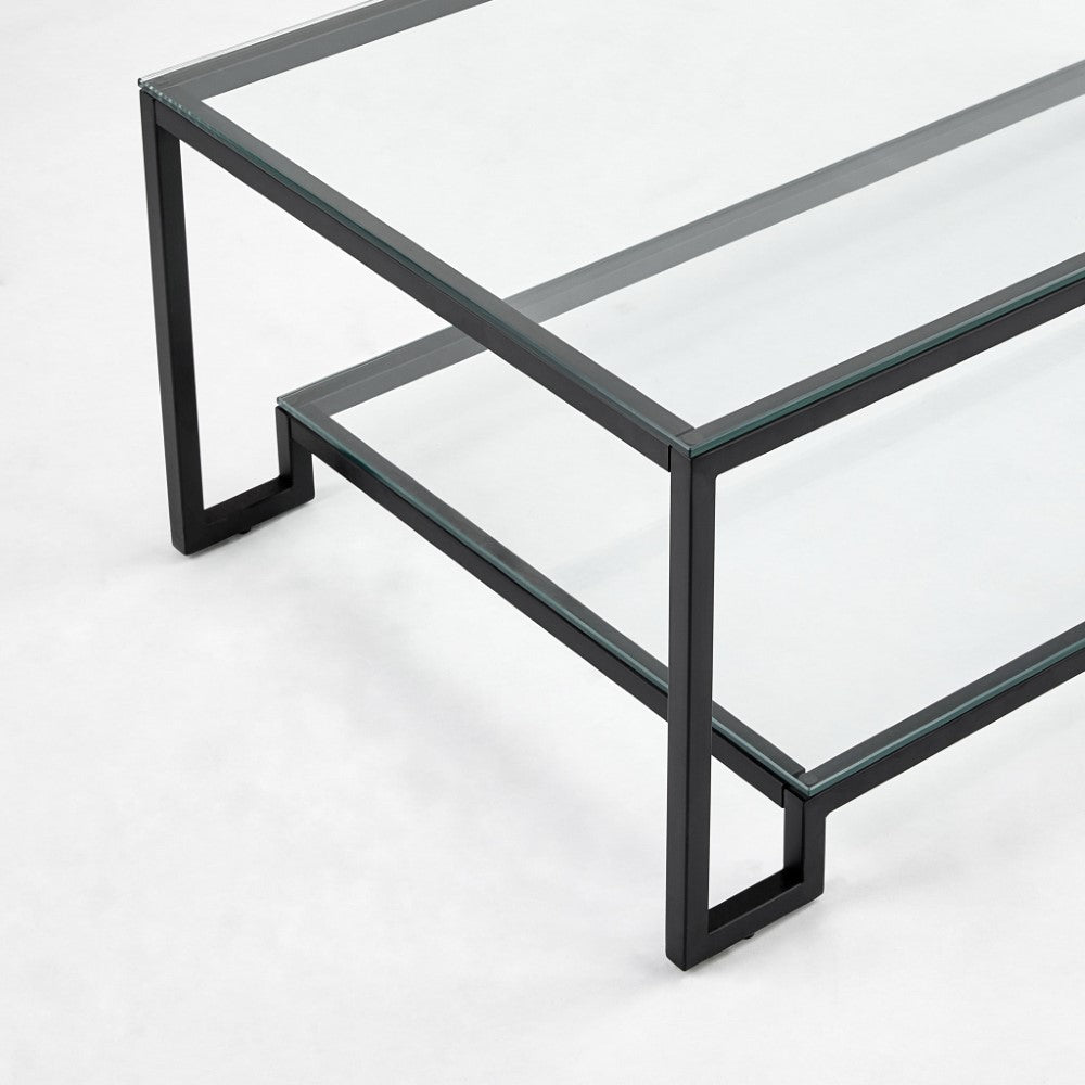 black glass coffee table