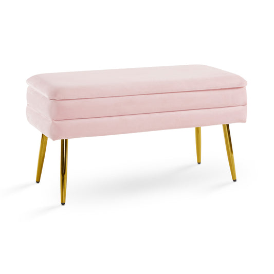 pink fabric bench