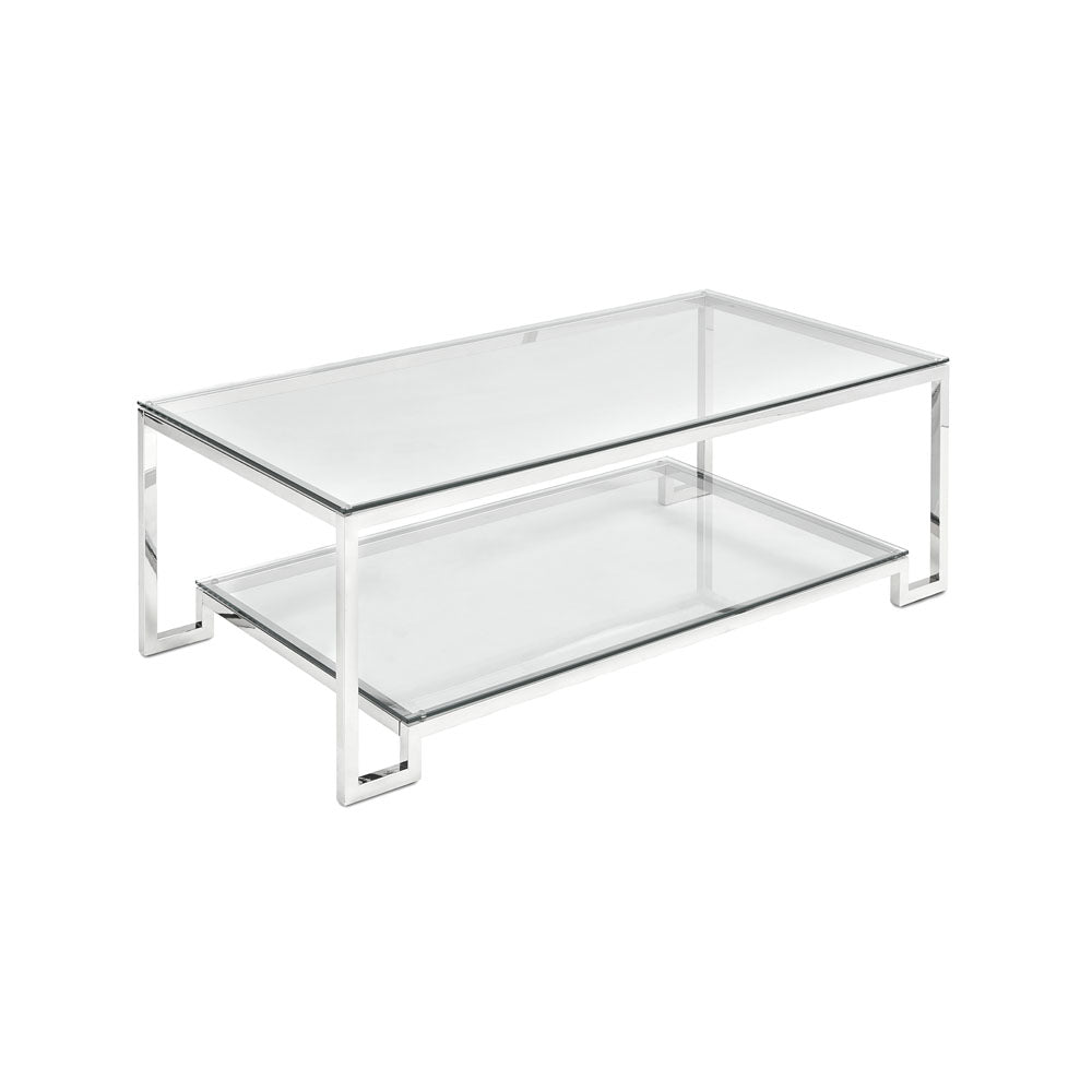 silver glass coffee table