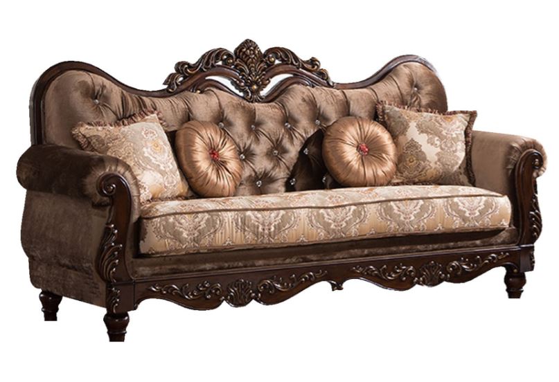 brown fabric premium sofa set