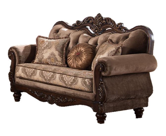 brown fabric premium sofa set