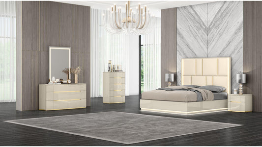 beige and golden bedroom set