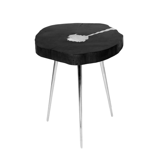 black and silver side table