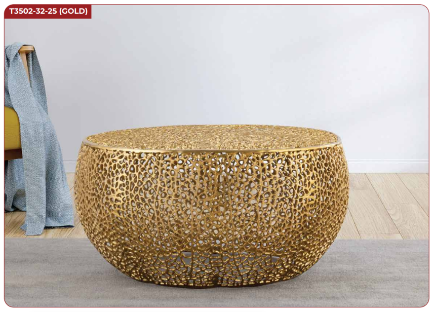 gold steel coffee table