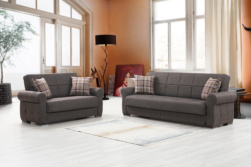 brown fabric sofa set