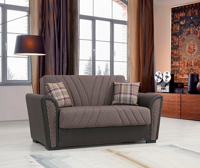 brown fabric sofa set