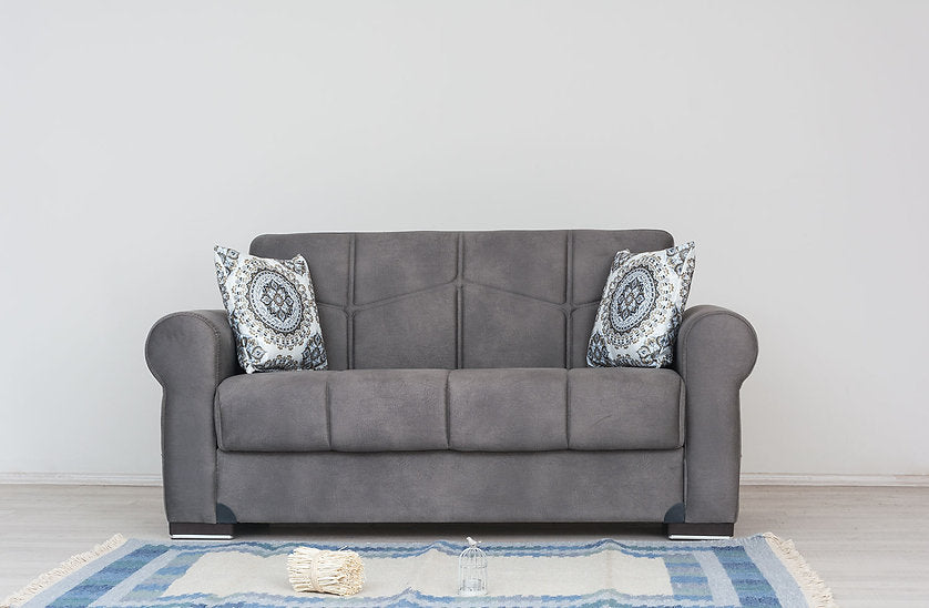 dark  grey fabric sofa set