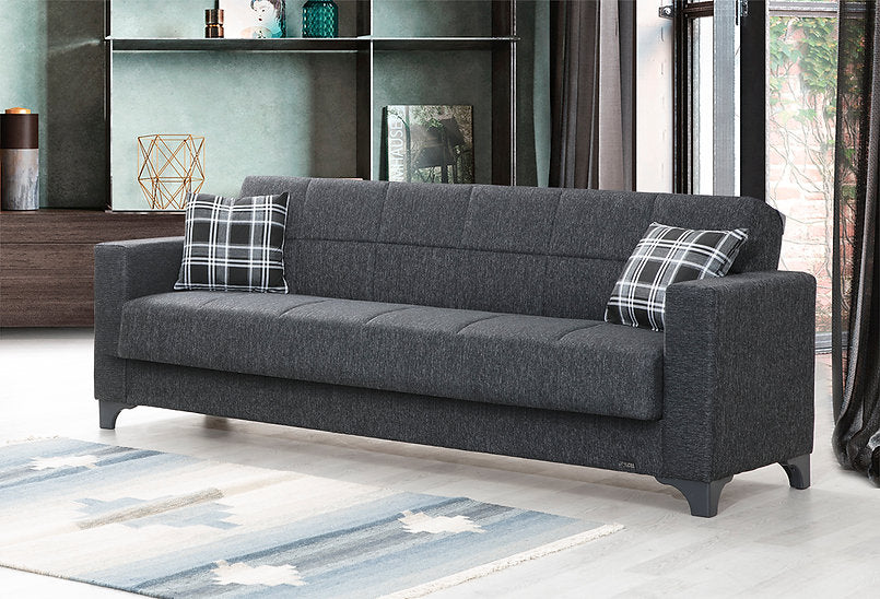 dark grey fabric sofa set