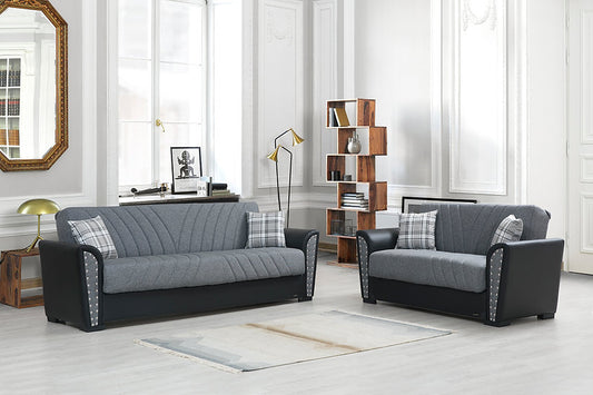 grey fabric sofa set