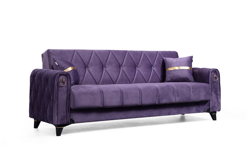 purple fabric sofa set