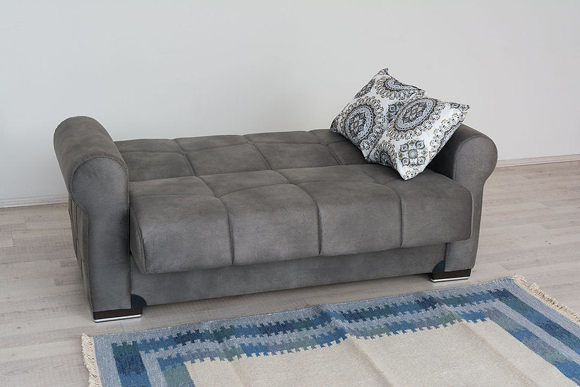 dark  grey fabric sofa set