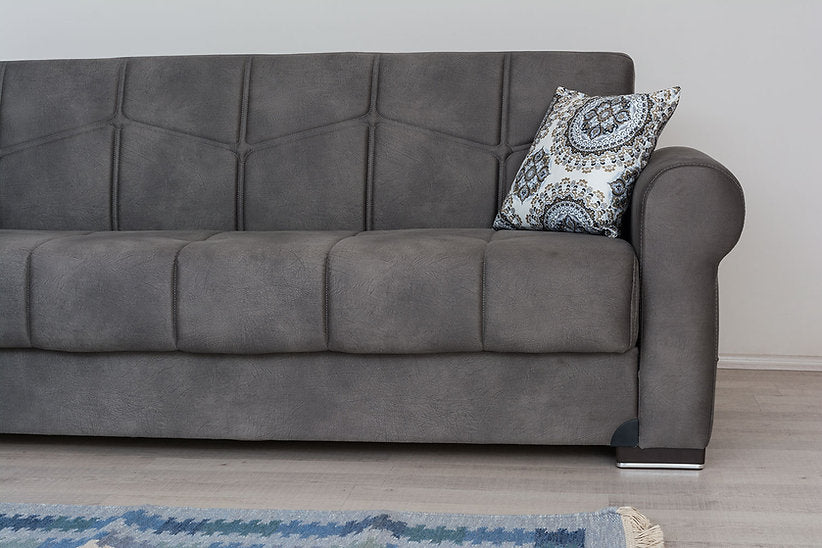 dark  grey fabric sofa set