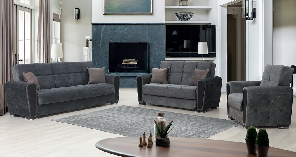 dark grey sofa set