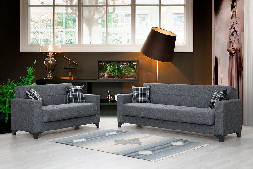 light grey fabric sofa set