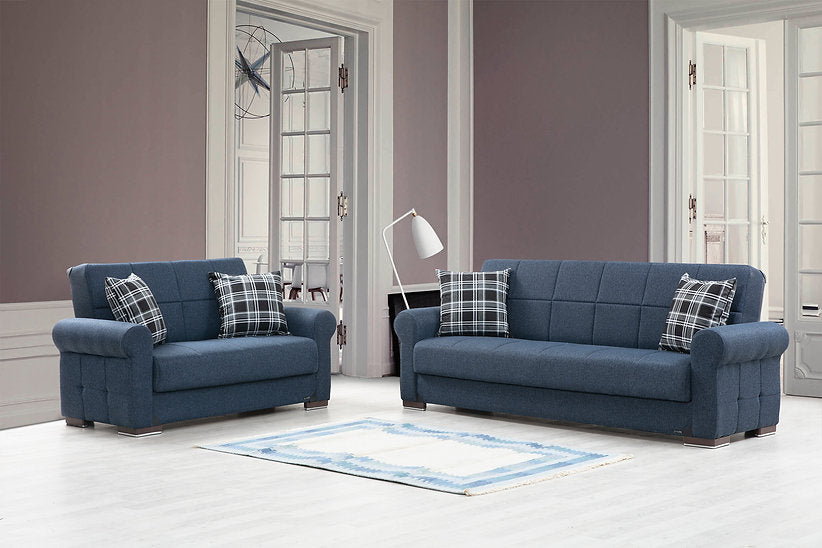 navy fabric sofa set