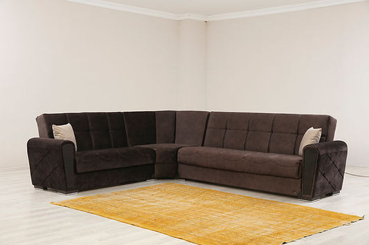 Chocolate fabric sofa sectional