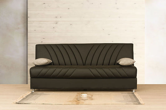 dark brown leather sofa