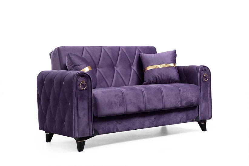 purple fabric sofa set