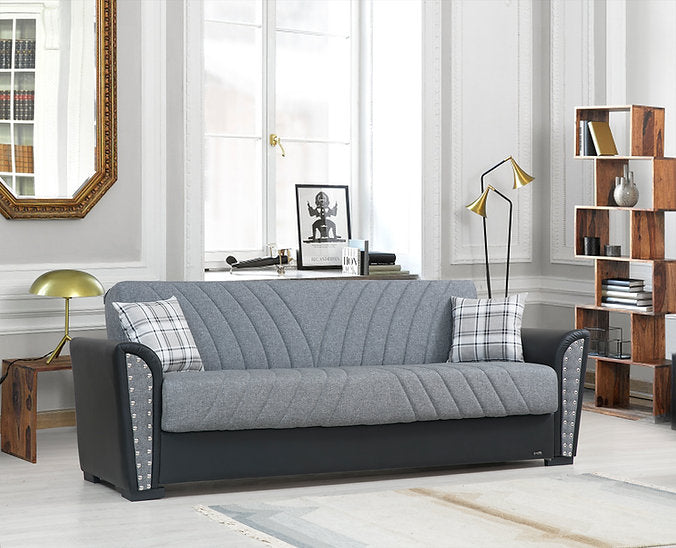 grey fabric sofa set