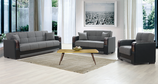 light grey fabric sofa set