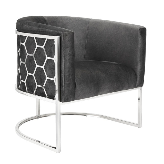 black fabric accent chair