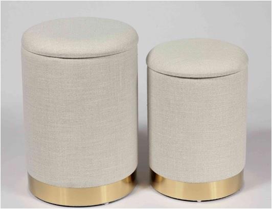 light grey fabric ottoman