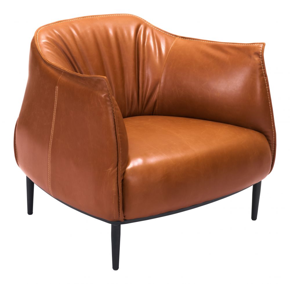 brown leather accent chair