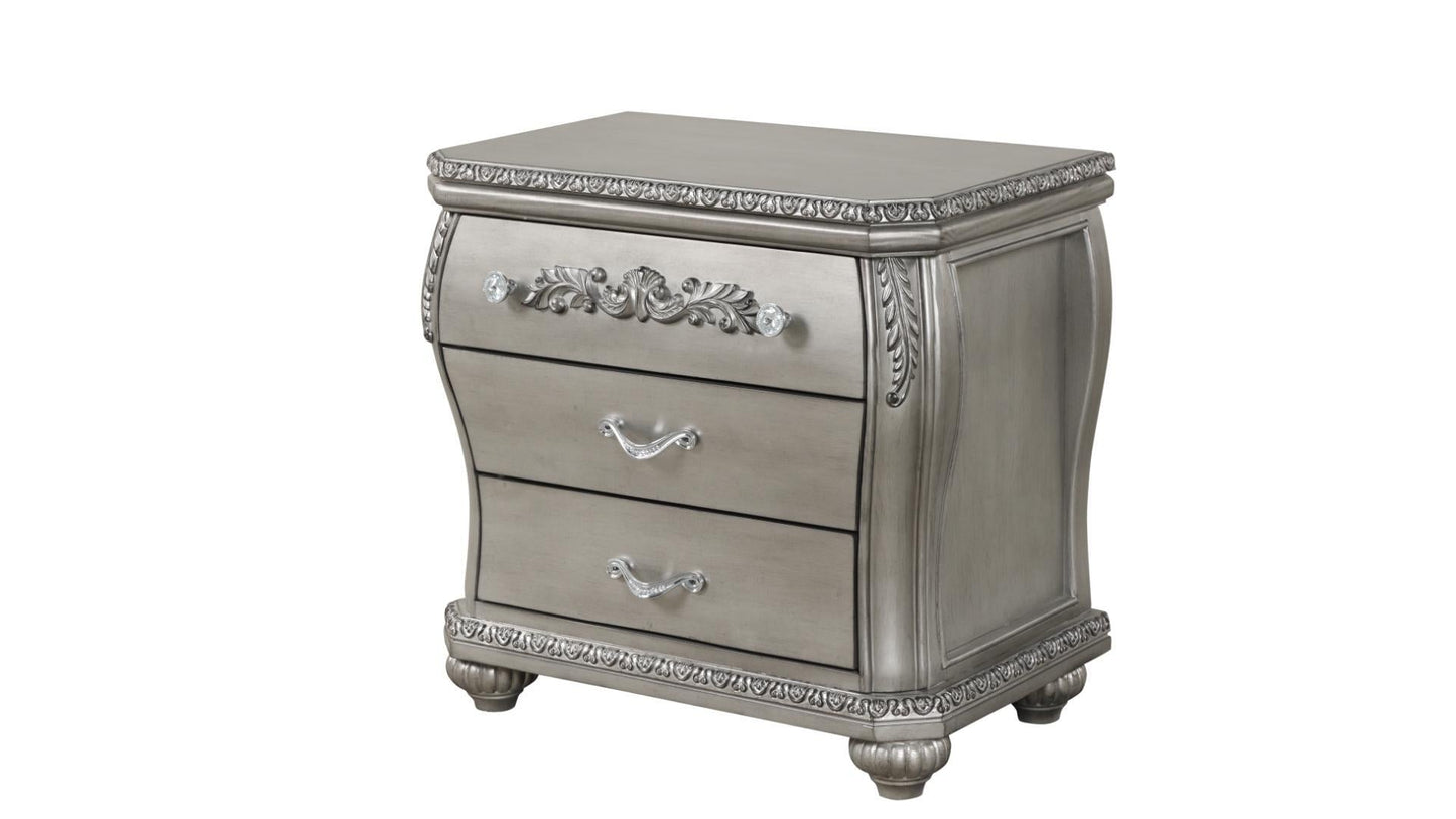 silver nightstand