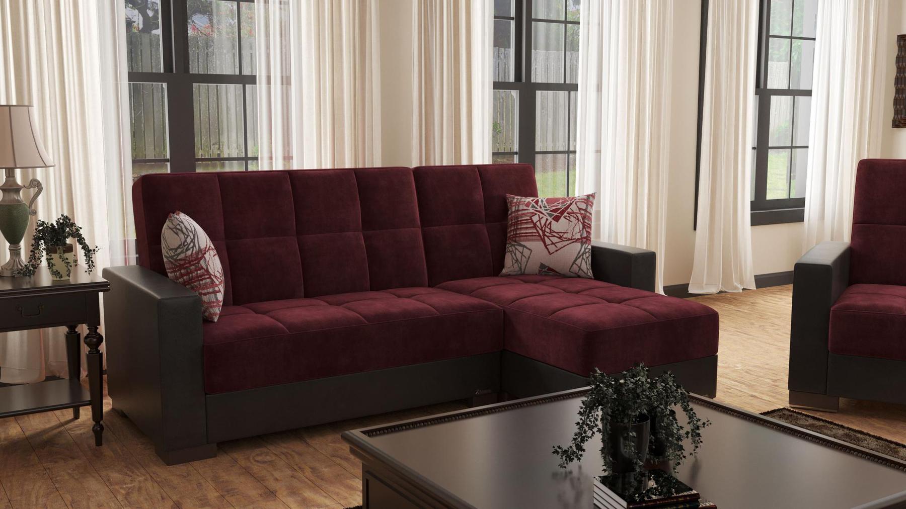 burgundy sofa set