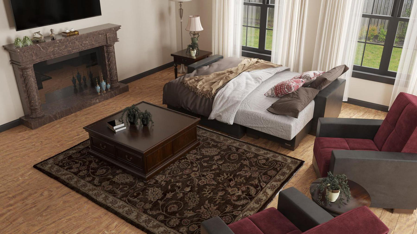 burgundy convert bed