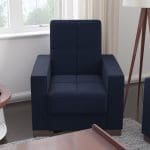 blue fabric chair