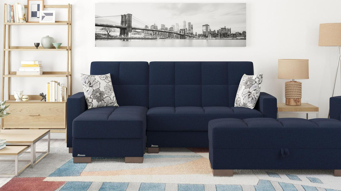 blue fabric sofa sectional