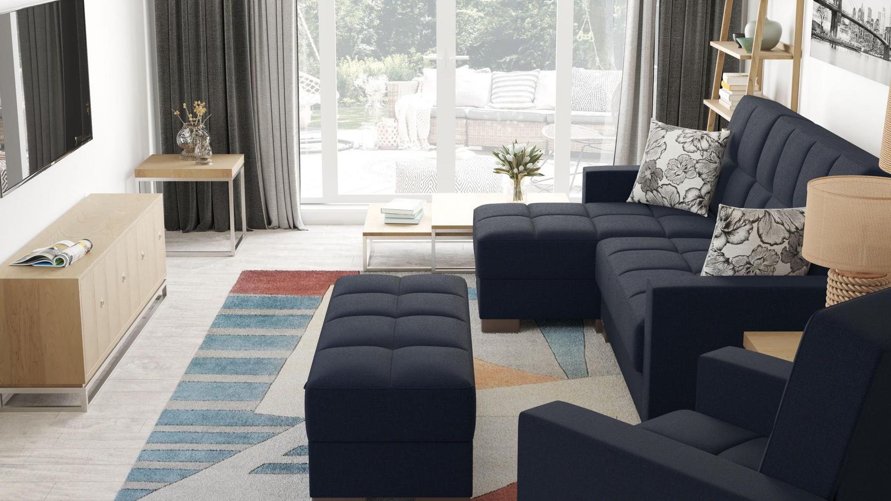 blue sofa sectional