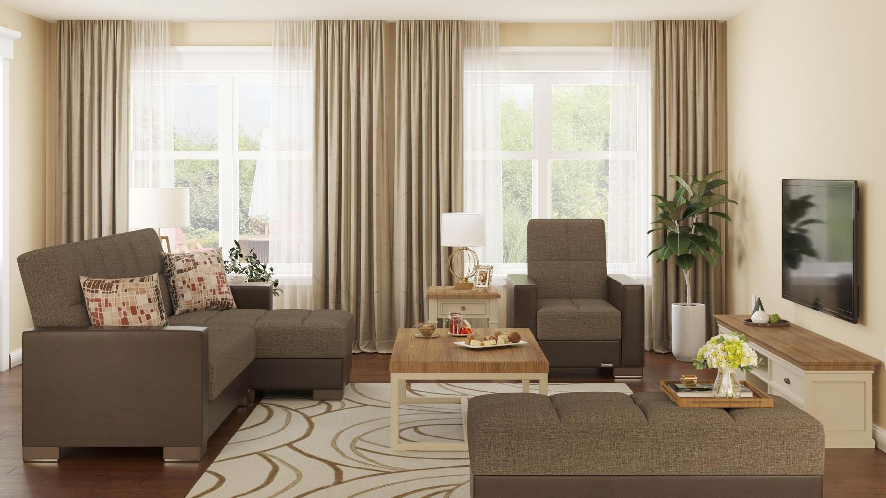 brown sectional