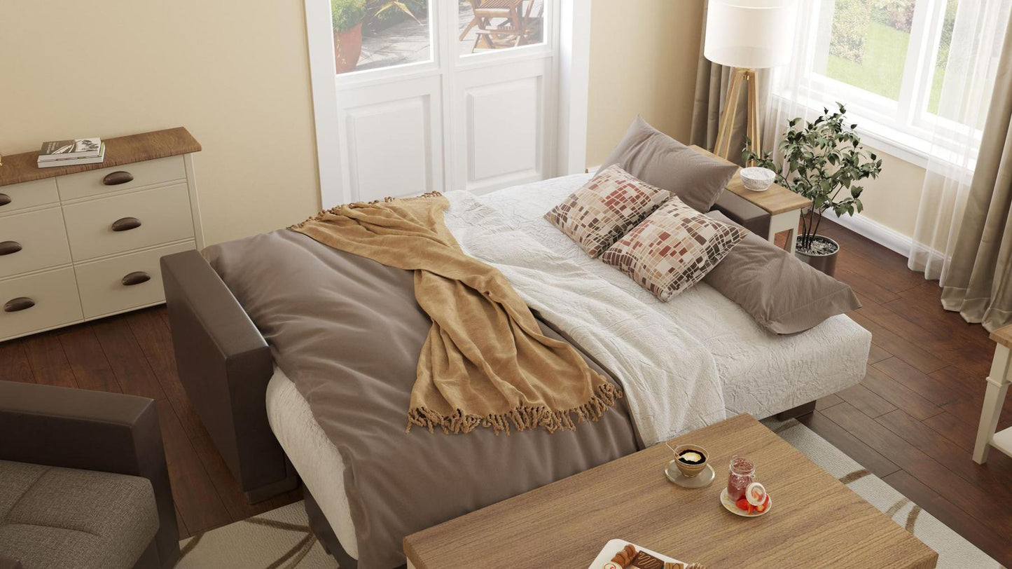 brown convert bed