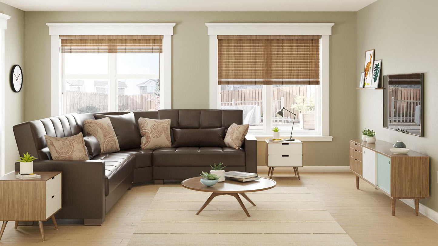 dark brown leather sofa sectional