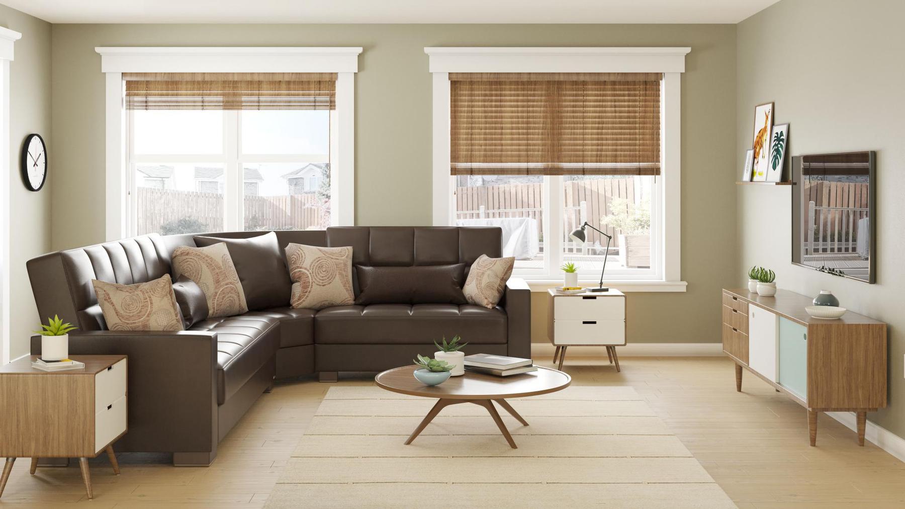 dark brown leather sofa sectional