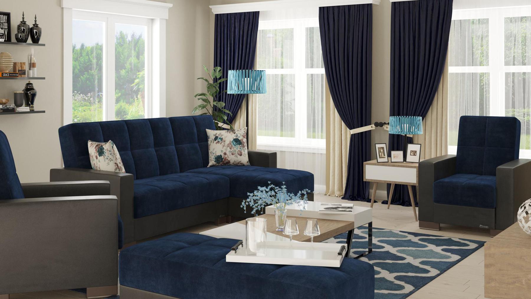 blue sofa set