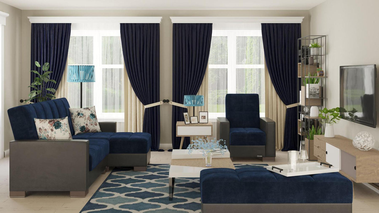 blue sofa set
