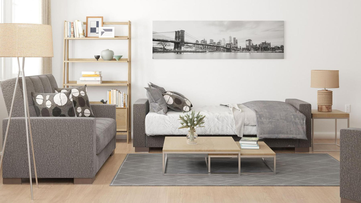 brown fabric sofa 