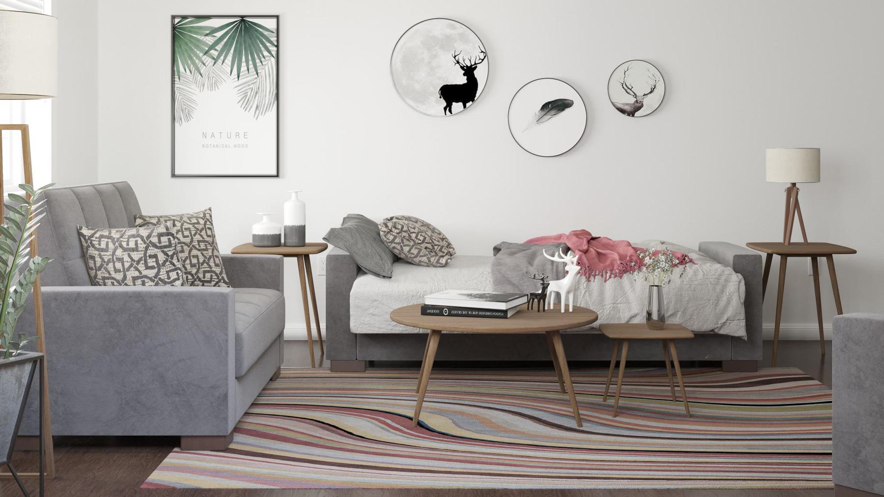 dark grey fabric sofa set