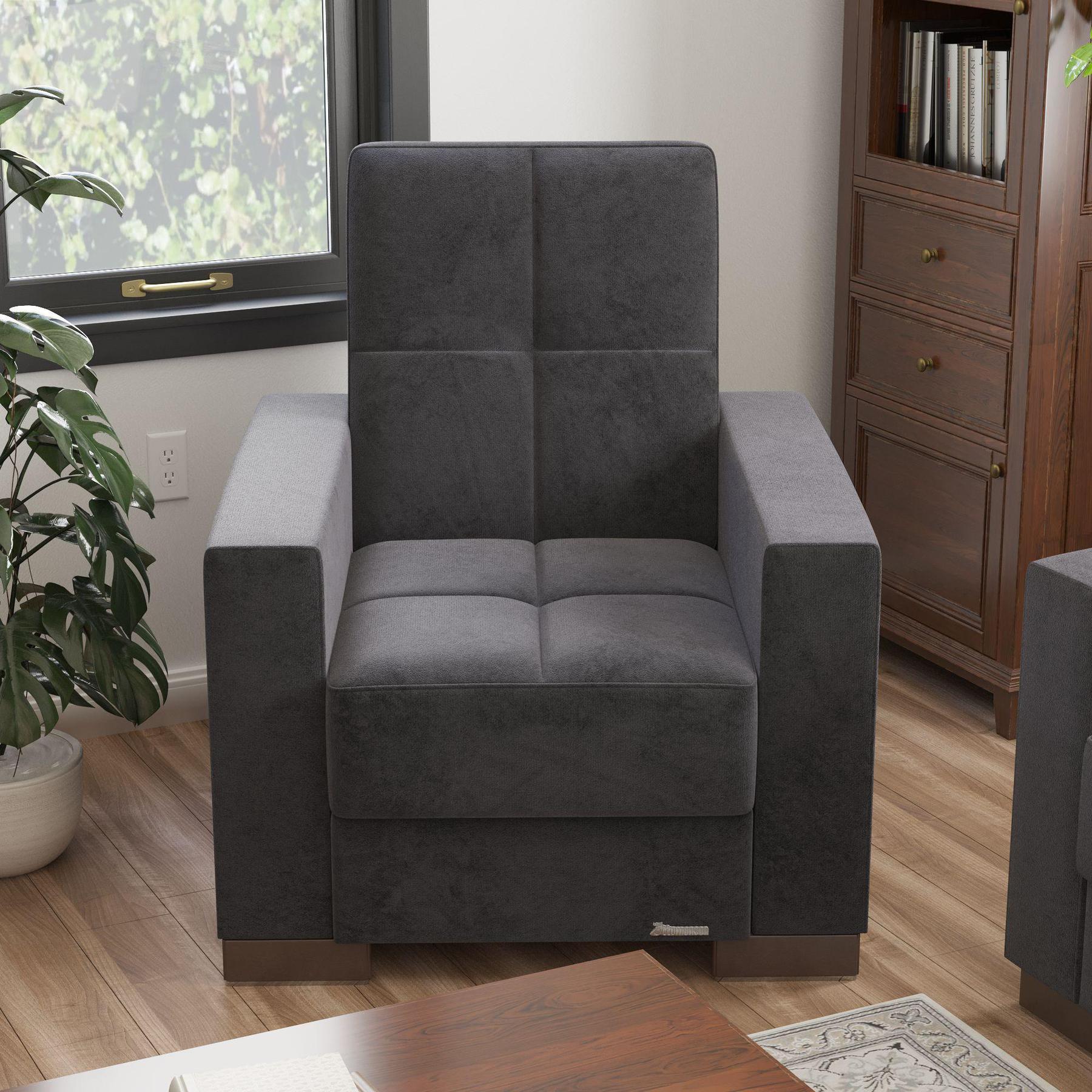 black fabric chair