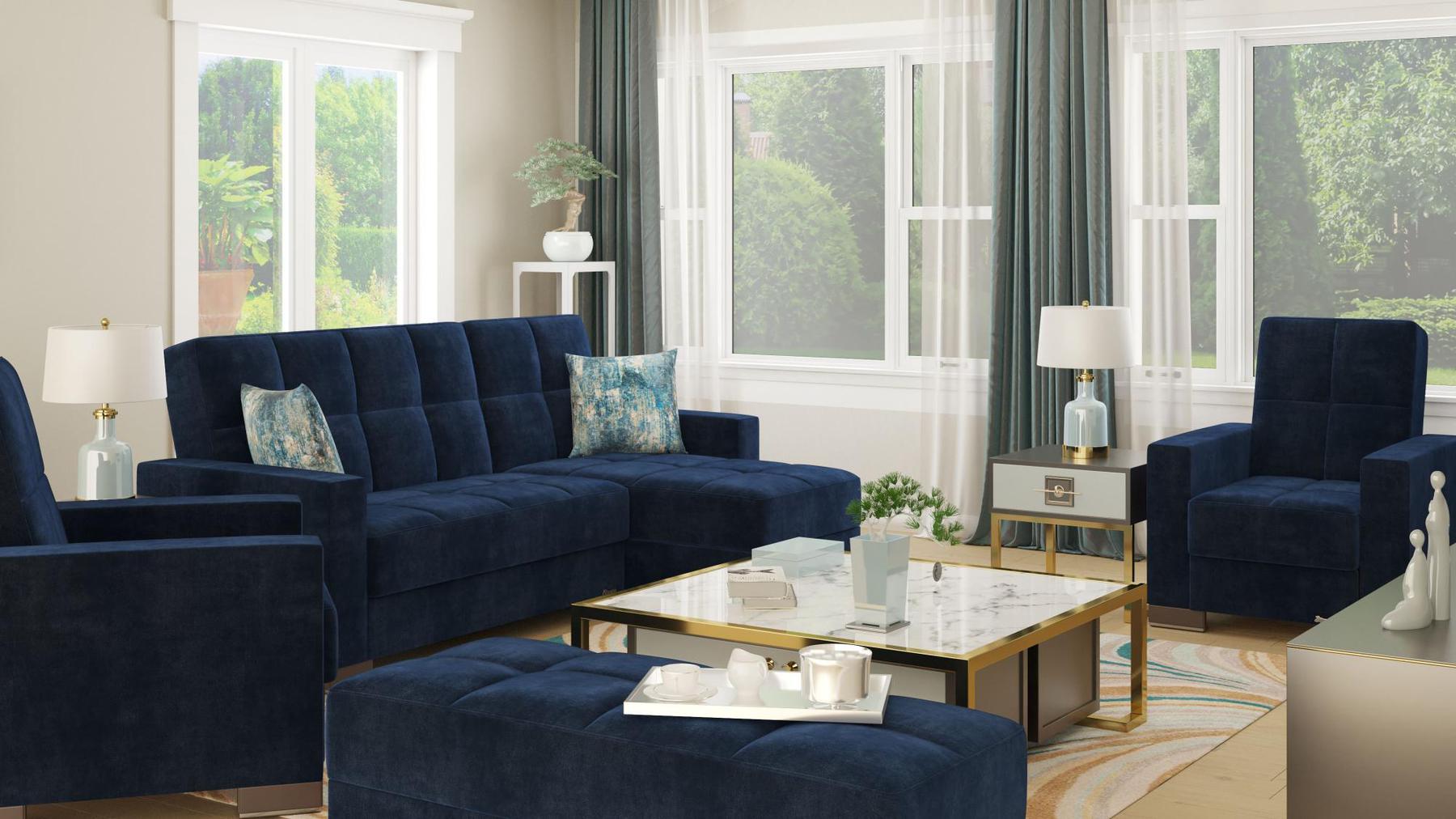 blue sofa sectional