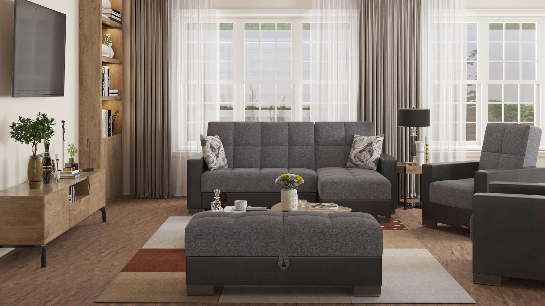 grey fabric sofa sectional