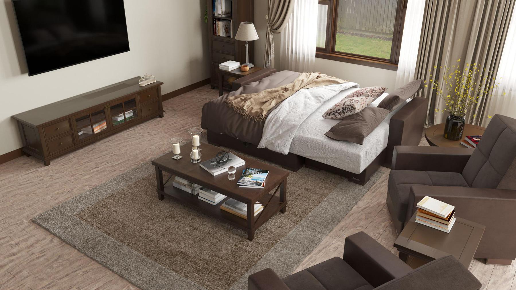 brown convert bed