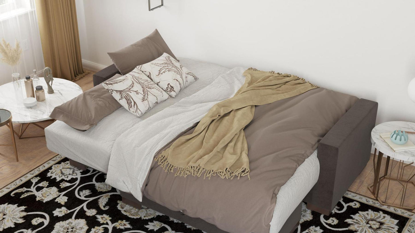brown convert bed