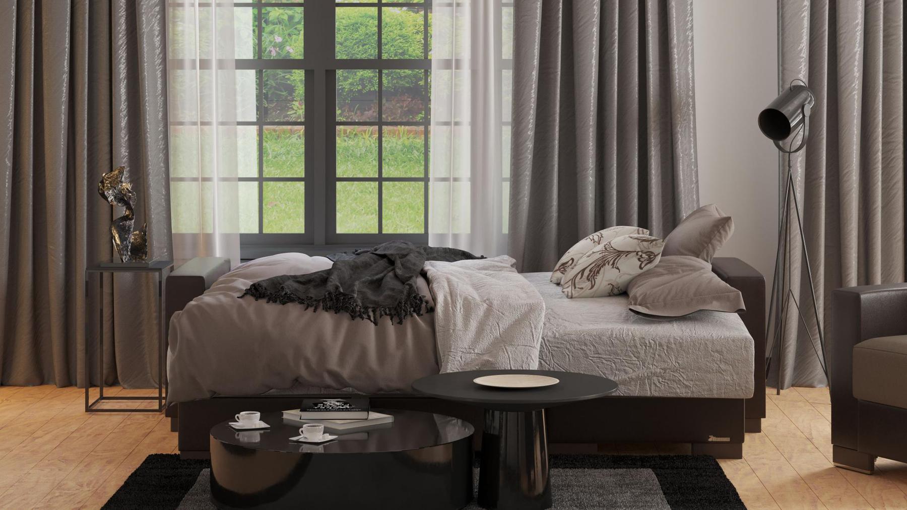 brown convert bed