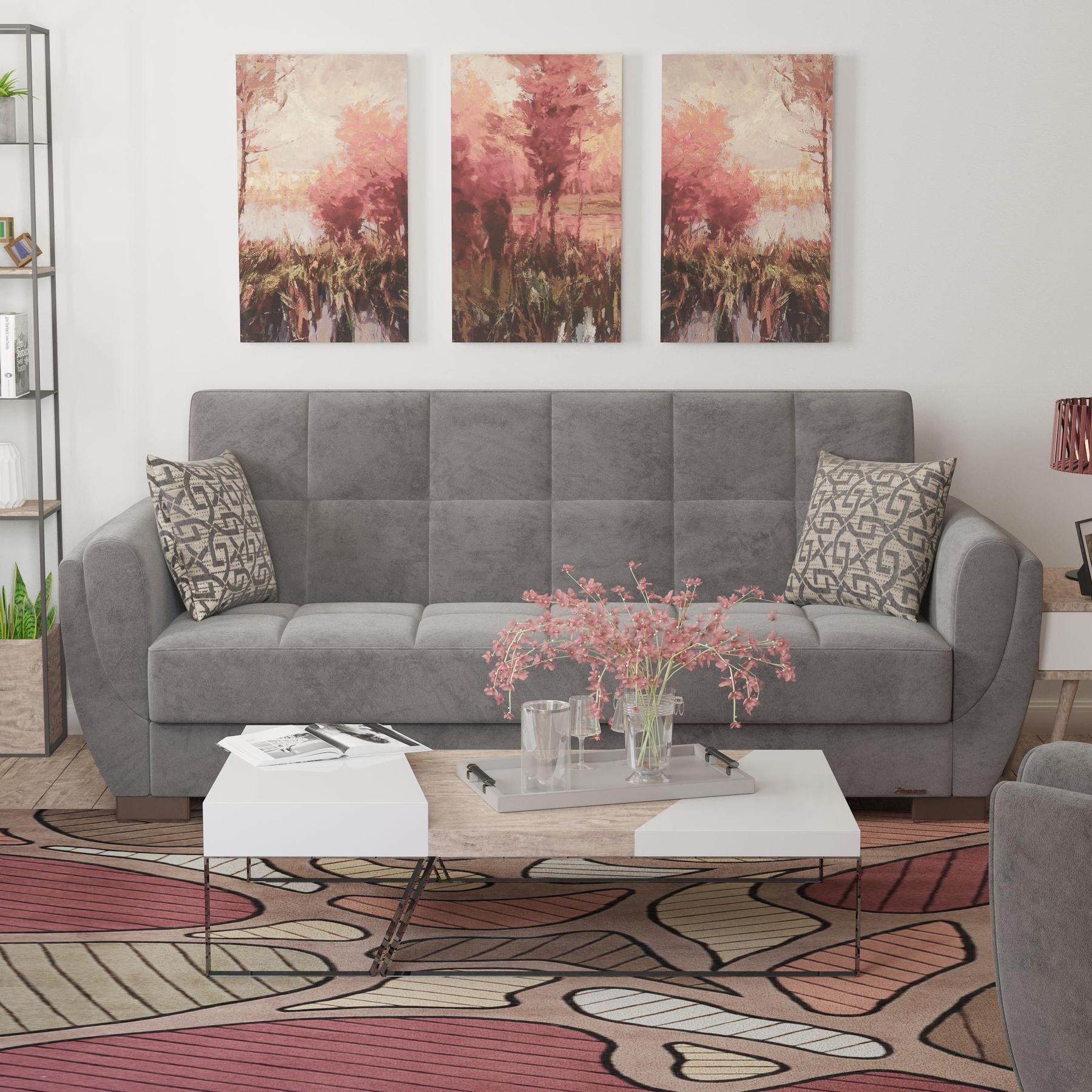 grey fabric sofa